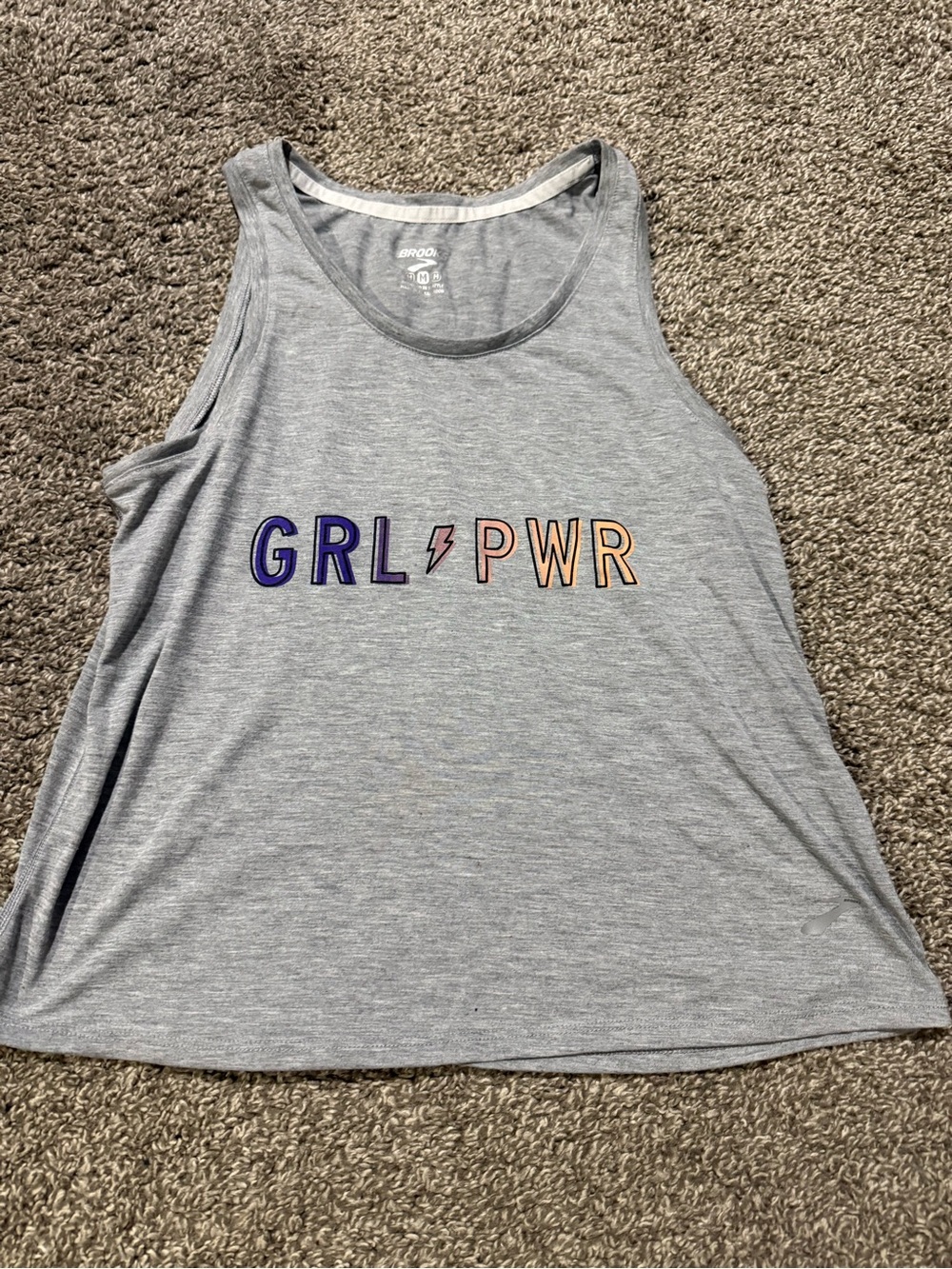 Brooks Gray 'GRL PWR' Graphic Tank Top